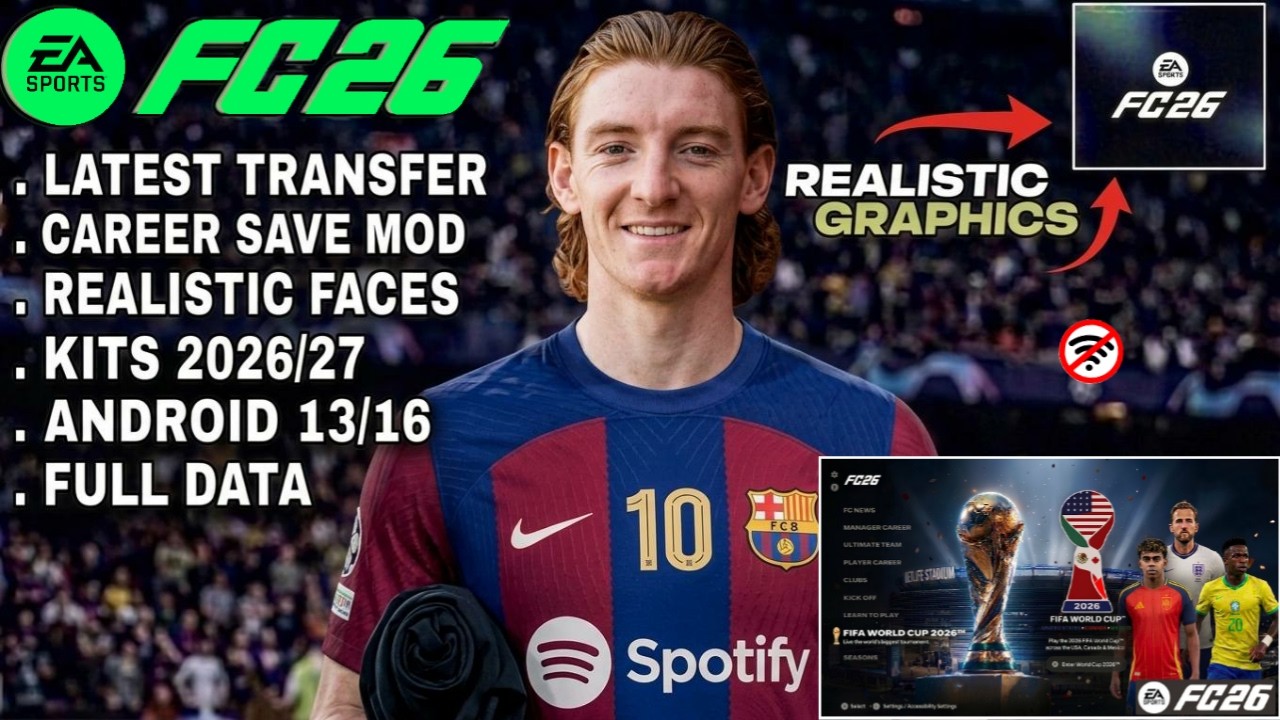 FIFA 16 MOBILE MOD EA FC 26 ANDROID OFFLINE