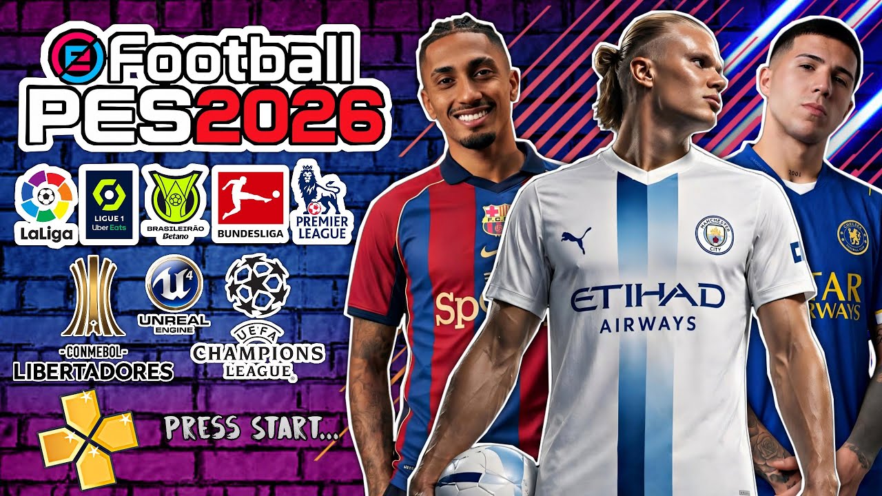 EFOOTBALL PES 2026 PPSSPP NO TEXTURES NO SAVEDATA WORK ANDROID IPHONE PC