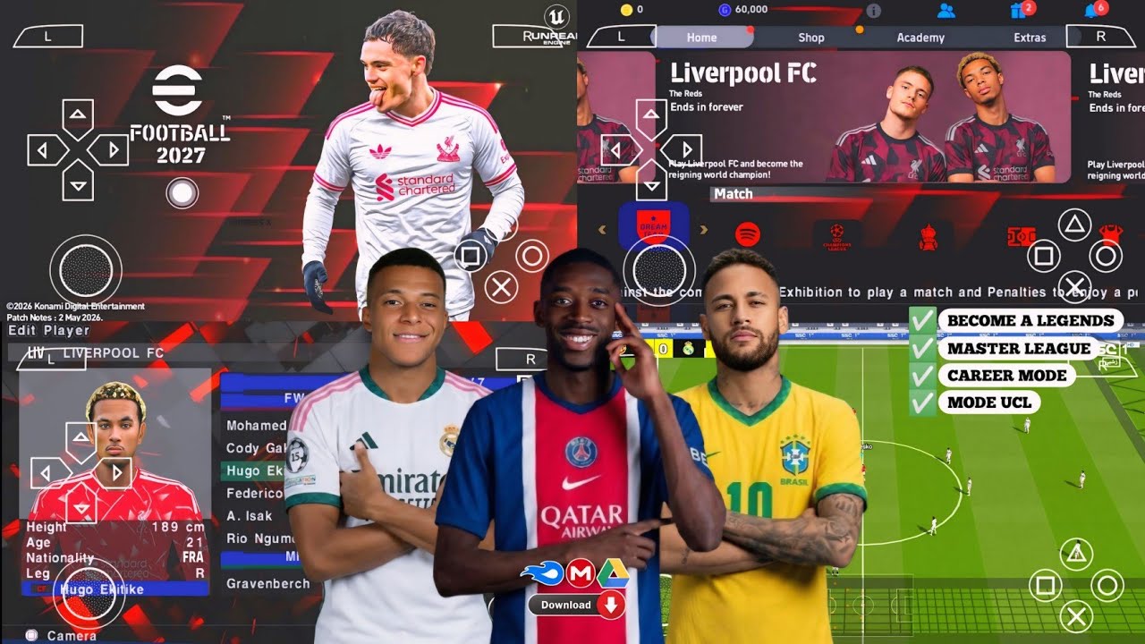 eFootball Pes 2026 PPSSPP Android Offline Full Update v1.1